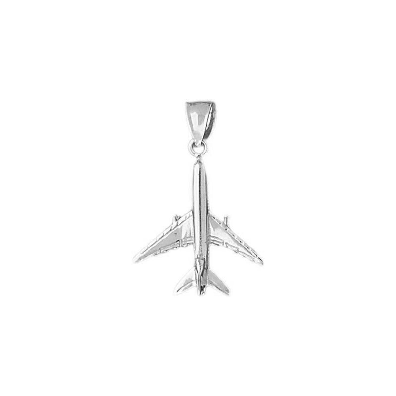 3D Airplane Jet Charm Pendant 14k Gold