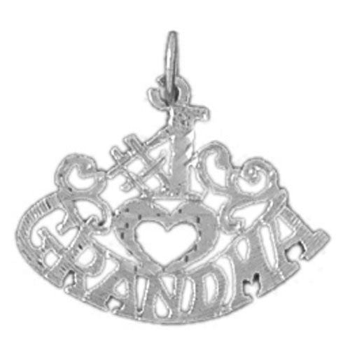 I Love Grandma Charm Pendant 14k Gold