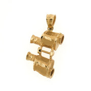 3D Binoculars Charm Pendant 14k Gold