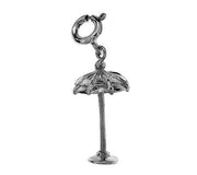 3D Beach Umbrella Charm Pendant 14k Gold