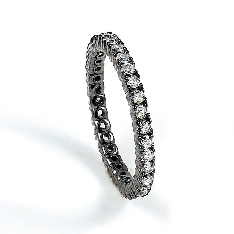 Sterling silver eternity pave CZ band