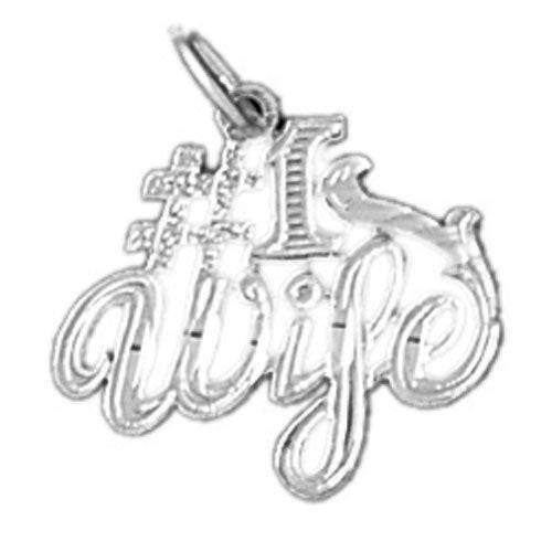 Number One Wife Charm Pendant 14k Gold