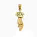 3D Hand Charm Pendant 14k Two Tone Gold