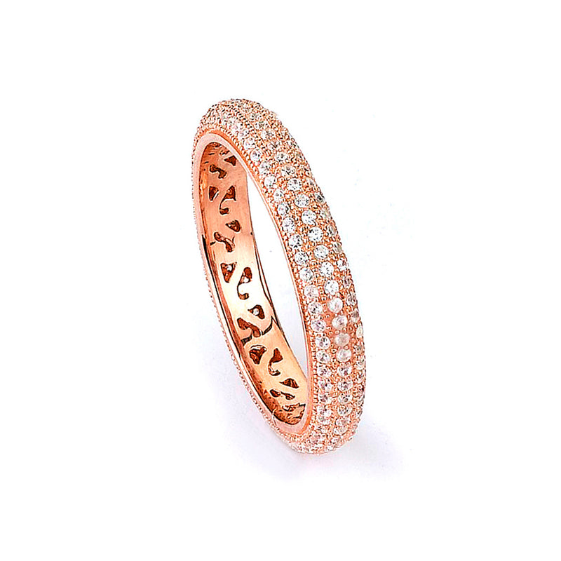 Sterling silver eternity pave CZ band