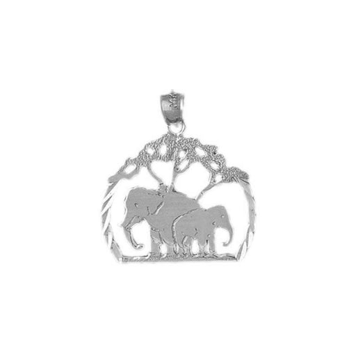 Elephants Charm Pendant 14k Gold