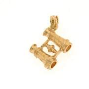 3D Binoculars Charm Pendant 14k Gold