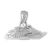 3D Cruise Ship Charm Pendant 14k Gold