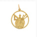 Painting Palette, Ruler and Compasses Charm Pendant 14k Gold