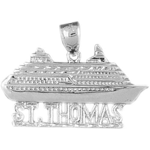 Cruise Ship Saint Thomas Charm Pendant 14k Gold