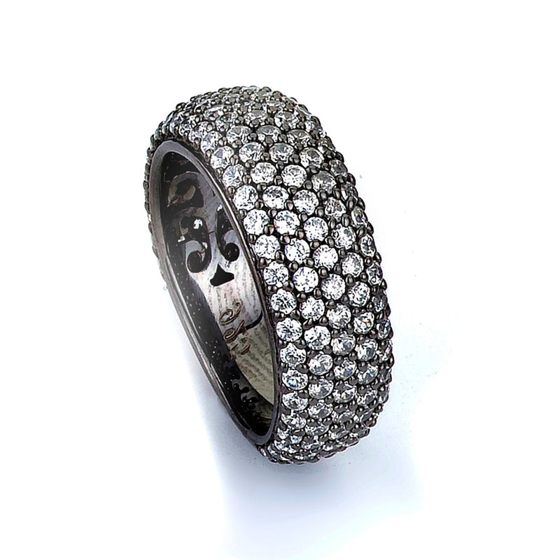 Sterling silver micro-pave CZ band