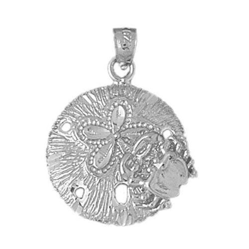 Sand Dollar Sea Urchins Charm Pendant 14k Gold