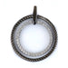 Sterling silver circular rope CZ pendant