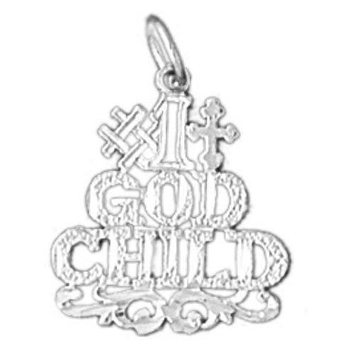 Number One Godchild Charm Pendant 14k Gold