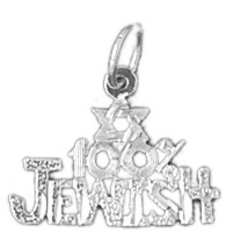 One Hundred Per Cent Jewish Charm Pendant 14k Gold