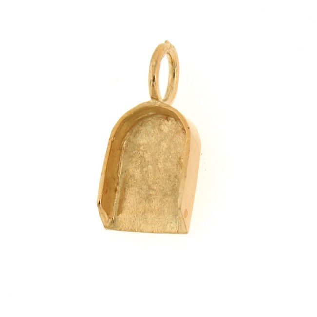 3D Dust Pan Charm Pendant 14k Gold