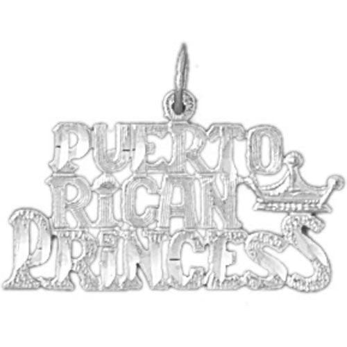 Puerto Rican Princess Charm Pendant 14k Gold