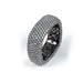 Square sterling silver micro-pave CZ ring Black Rhodium