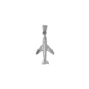 3D Airplane Jet Charm Pendant 14k Gold