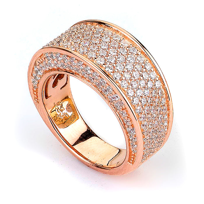 Sterling silver micro-pave CZ ring Rose Gold