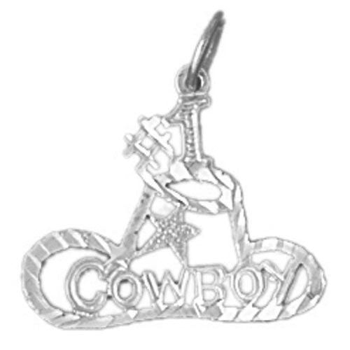 Number One Cowboy Charm Pendant 14k Gold