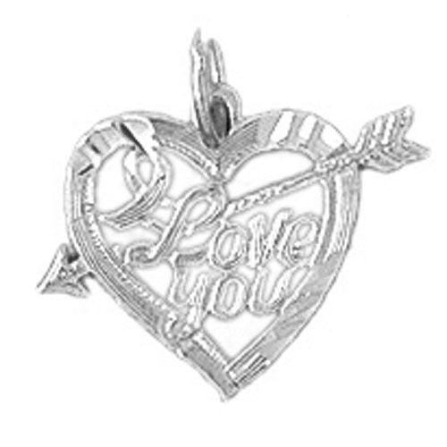 I Love You Charm Pendant 14k Gold