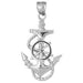 Ship Anchor and Wheel Charm Pendant 14k Two Tone Gold