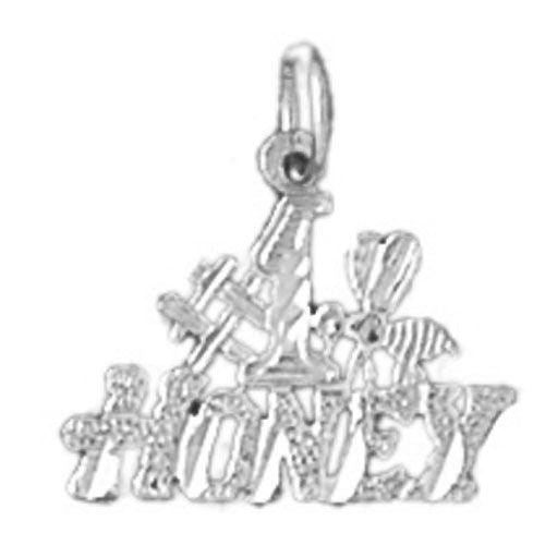 Number One Honey Charm Pendant 14k Gold