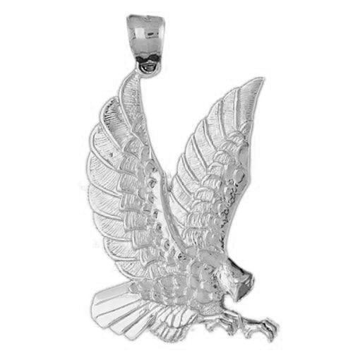 Eagle Charm Pendant 14k Two Tone Yellow and White Gold