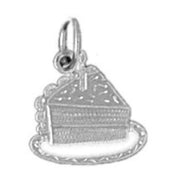 Piece Of Cake Charm Pendant 14k Gold