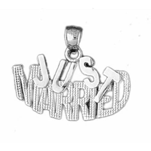 Just Married Charm Pendant 14k Gold