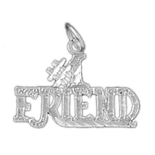 Number One Friend Charm Pendant 14k Gold