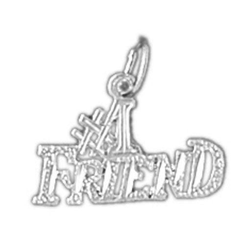 Number One Friend Charm Pendant 14k Gold