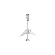 3D Airplane Jet Charm Pendant 14k Gold