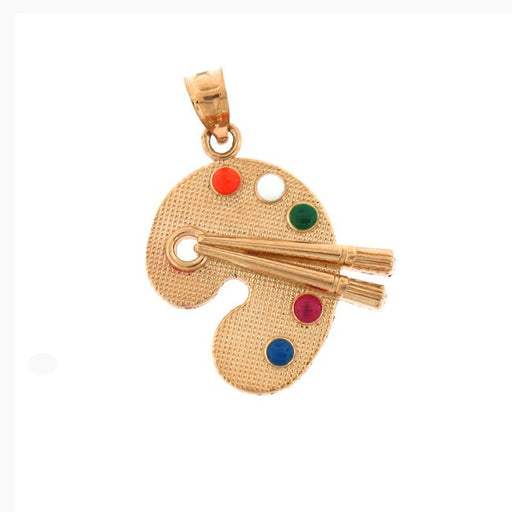 Painting Palette Charm Pendant 14k Gold