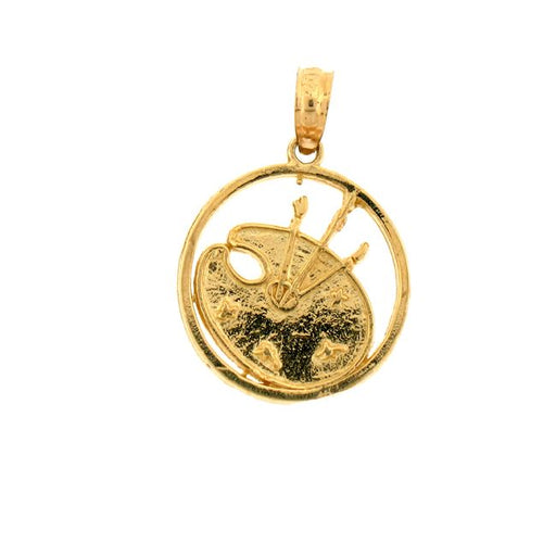 Painting Palette Charm Pendant 14k Gold