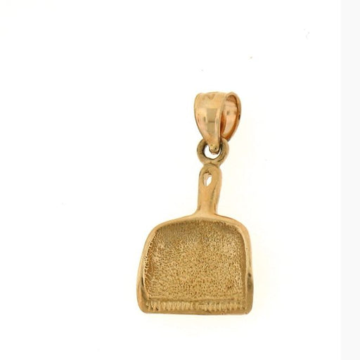 3D Dust Pan Charm Pendant 14k Gold