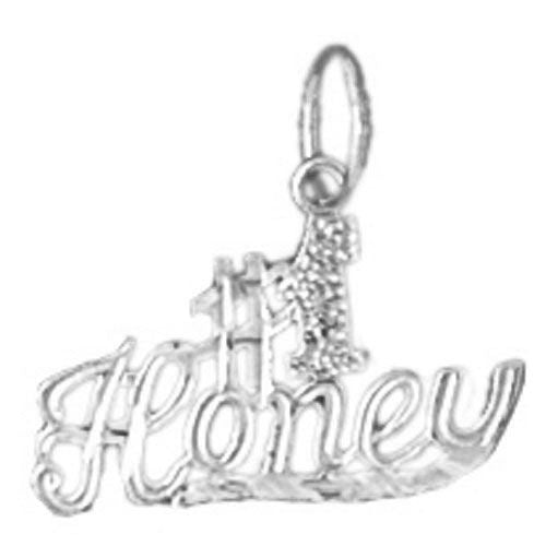 Number One Honey Charm Pendant 14k Gold