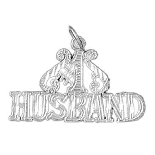 Number One Husband Charm Pendant 14k Gold