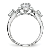 Sterling Silver & CZ Brilliant Embers Rhodium 2-Piece Wedding Set