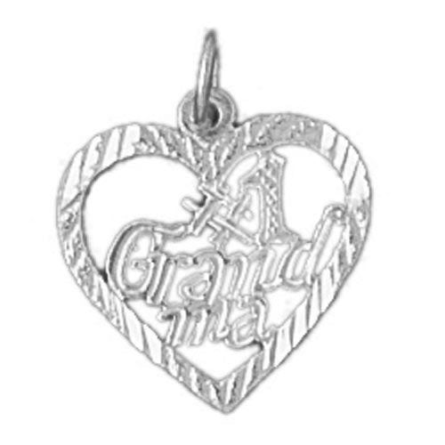 Number One Grandma Charm Pendant 14k Gold