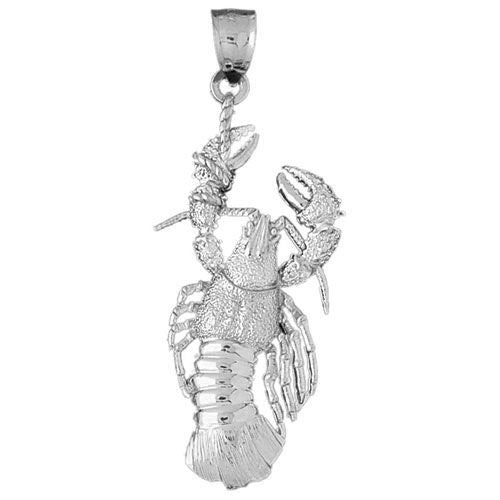 Lobster Charm Pendant 14k Two Tone Gold