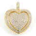 Sterling silver large micro-pave CZ heart pendant