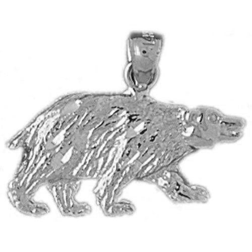 Wild Bear Charm Pendant 14k Gold