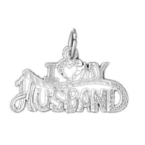 I Love My Husband Charm Pendant 14k Gold