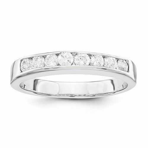 2-Piece Sterling Silver CZ Wedding Set Ring