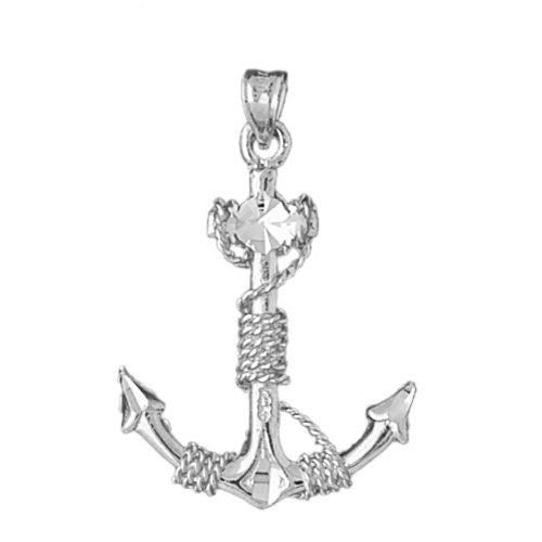 3D Ship Anchor Charm Pendant 14k Gold