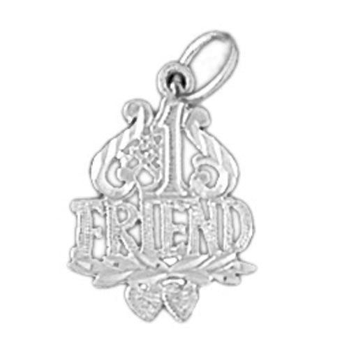 Number One Friend Charm Pendant 14k Gold