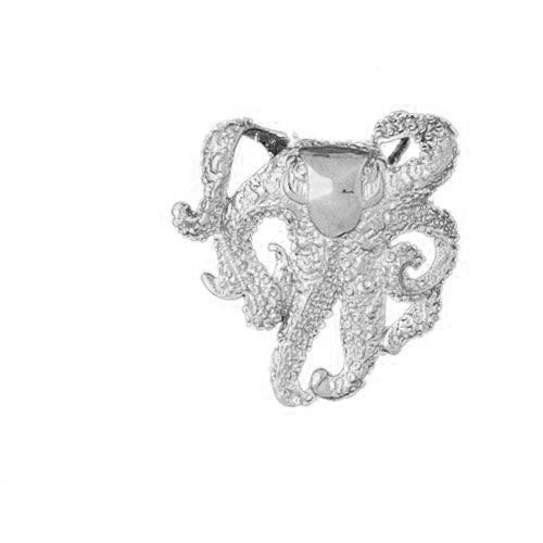 Octopus Slide Charm Pendant 14k Gold