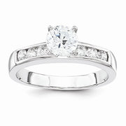 2-Piece Sterling Silver CZ Wedding Set Ring