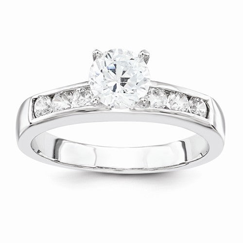 2-Piece Sterling Silver CZ Wedding Set Ring